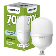 Лампа светодиодная HP 70Вт 230В 6500К E27-E40 GENERICA