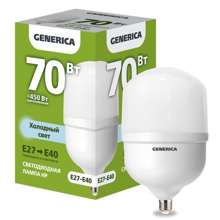 Лампа светодиодная HP 70Вт 230В 6500К E27-E40 GENERICA