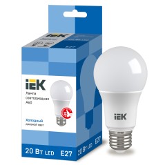 Лампа светодиодная A60 груша 20Вт 230В 6500К E27 IEK