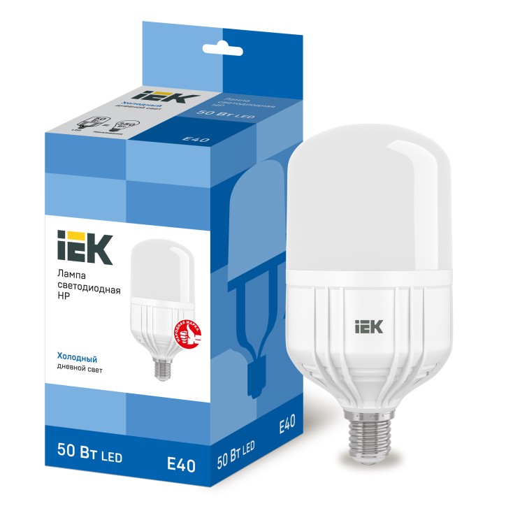 Лампа светодиодная HP 50Вт 230В 6500К E40 IEK Лампа светодиодная HP 50Вт 230В 6500К E40 IEK