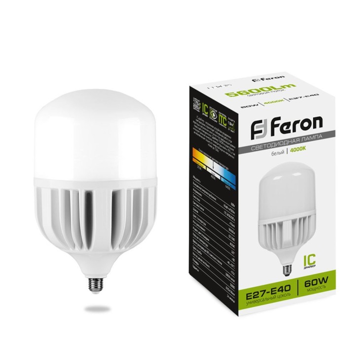 Лампа светодиодная LED 60вт Е27/Е40 белый Лампа светодиодная LED 60вт Е27/Е40 белый