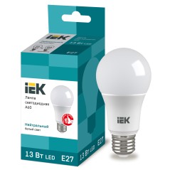 Лампа светодиодная A60 груша 13Вт 230В 4000К E27 IEK