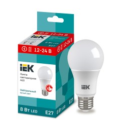 Лампа светодиодная A60 груша 8Вт 12-24В 4000К E27 IEK