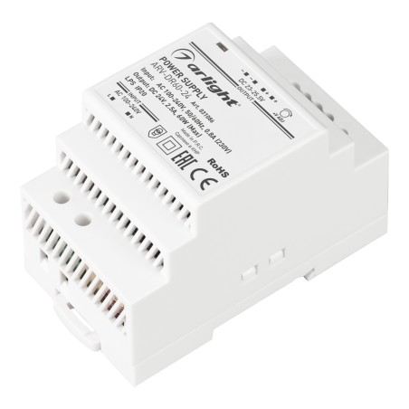 Блок питания ARV-DR60-24 (24V, 2.5A, 60W) (ARL, IP20 DIN-рейка)