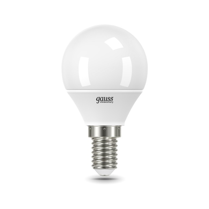 Лампа светодиодная LED 10 Вт 750 лм 6500К шар P45 холодный E14 AC 220В Elementary Gauss Лампа светодиодная LED 10 Вт 750 лм 6500К шар P45 холодный E14 AC 220В Elementary Gauss
