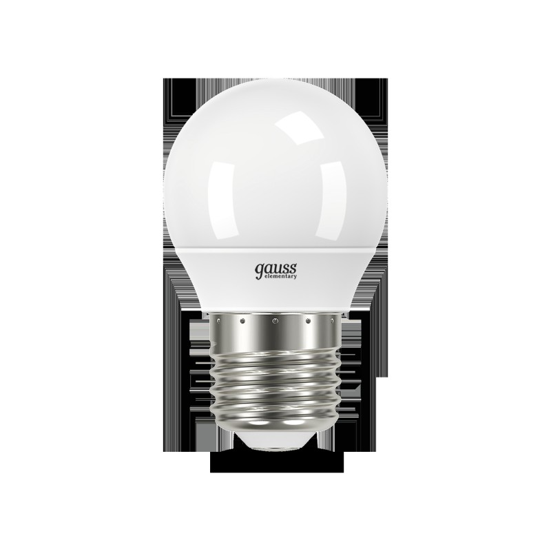 Лампа светодиодная LED 6 Вт 470 лм 6500К шар P45 холодный E27 AC 220В Elementary Gauss