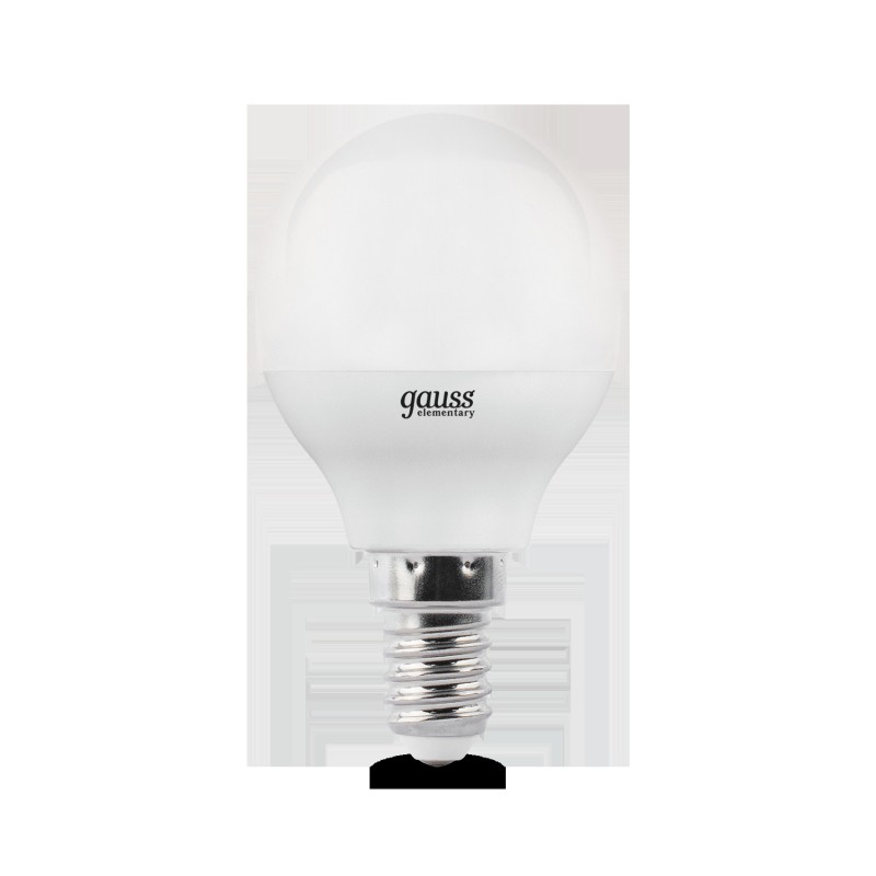 Лампа светодиодная LED 6 Вт 450 лм 4100К шар P45 нейтральный E14 AC 220В Elementary Gauss