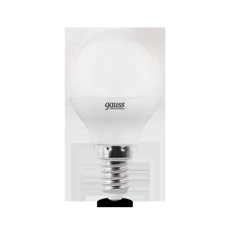 Лампа светодиодная LED 6 Вт 450 лм 4100К шар P45 нейтральный E14 AC 220В Elementary Gauss