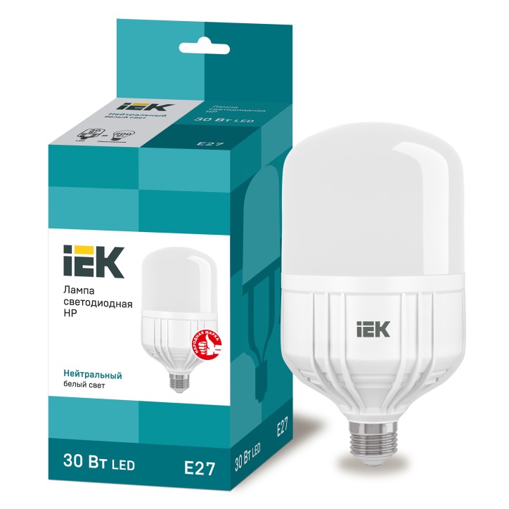 Лампа светодиодная HP 30Вт 230В 4000К E27 IEK Лампа светодиодная HP 30Вт 230В 4000К E27 IEK