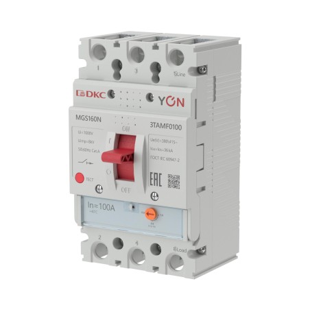 Выключатель автоматический YON MGS160 3P 80-100A 36kA