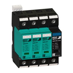 Ограничитель импульсных перенапряжений (УЗИП) 3П+Nu 12,5кА (класс I + II + III) OptiDin OM-I-3+Nu-28