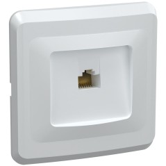 РК10-ВБ Розетка 1-ая комп. RJ45 Cat5e ВЕГА белый