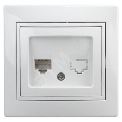 Розетка информационная RJ45, СУ, Plano, белый, 1-303-01