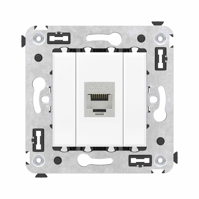 Avanti Avati Компьютерная розетка RJ-45 без шторки в стену кат.6 одинарная экранированная Белое облако