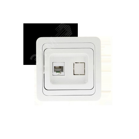 Лондон Розетка RJ-45 1-местная белая EKF