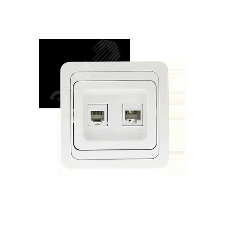 Лондон Розетка RJ-45+Phone белая EKF