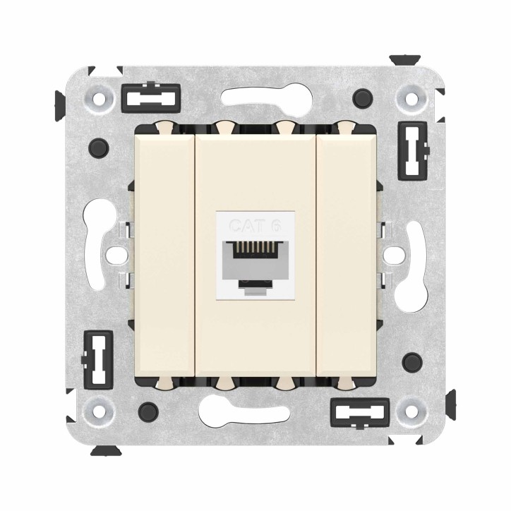 Avanti Компьютерная розетка RJ-45 без шторки в стену, кат.6 одинарная, Ванильная дымка