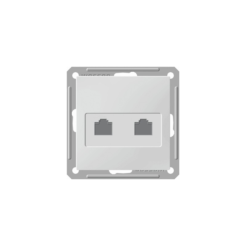 W59 Розетка двойная компьютерная скрытая в рамку белая