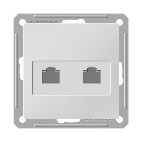 W59 Розетка двойная компьютерная скрытая в рамку белая