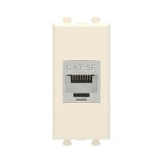 Avanti Компьютерная розетка RJ-45 без шторки модульная, кат.5е экранированная, Ванильная дымка, 1 модуль