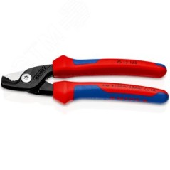 KNIPEX StepCut кабелерез, ступенчатый рез, рез кабель d 15 мм (50 мм2, AWG 1/0), L-160 мм, чёрный, двукомпонентные рукоятки, с д