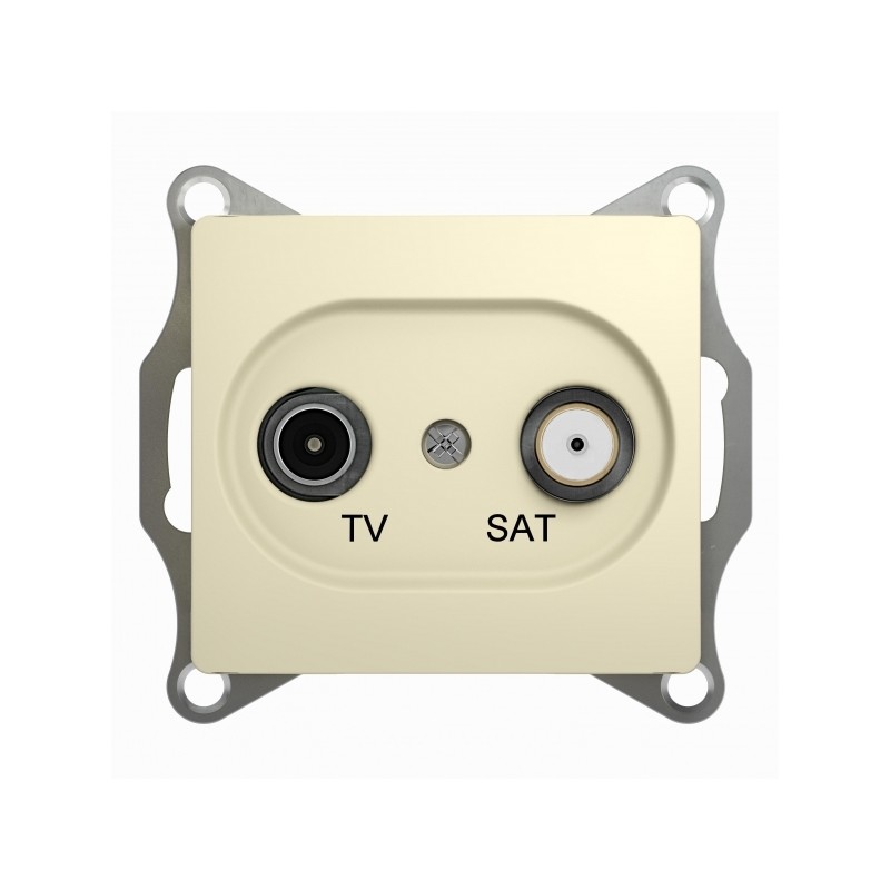 GLOSSA Розетка телевизионная TV-SAT одиночная в рамку 1дБ бежевая