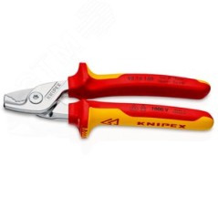 KNIPEX StepCut кабелерез VDE 1000V, ступенчатый рез, рез кабель d 15 мм (50 мм2, AWG 1/0), L-160 мм, диэлектрический, хромирован