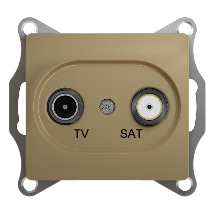 GLOSSA Розетка телевизионная TV-SAT одиночная в рамку 1дБ титан GLOSSA Розетка телевизионная TV-SAT одиночная в рамку 1дБ титан