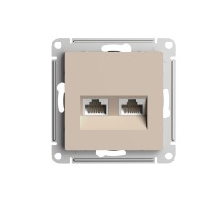 ATLASDESIGN РОЗЕТКА двойная компьютерная RJ45+RJ45, кат.5E, механизм, ПЕСОЧНЫЙ