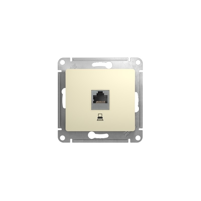 GLOSSA Розетка компьютерная RJ45 категория 5е в рамку бежевая