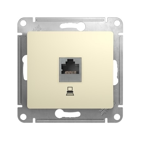 GLOSSA Розетка компьютерная RJ45 категория 5е в рамку бежевая