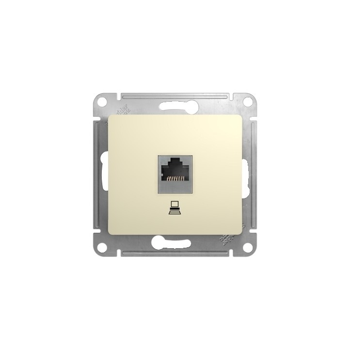 GLOSSA Розетка компьютерная RJ45 категория 5е в рамку бежевая
