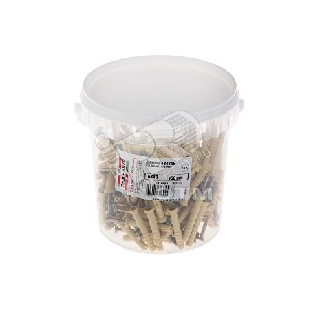 Дюбель-гвоздь 6х40 потайной бортик, нейлон (150шт)