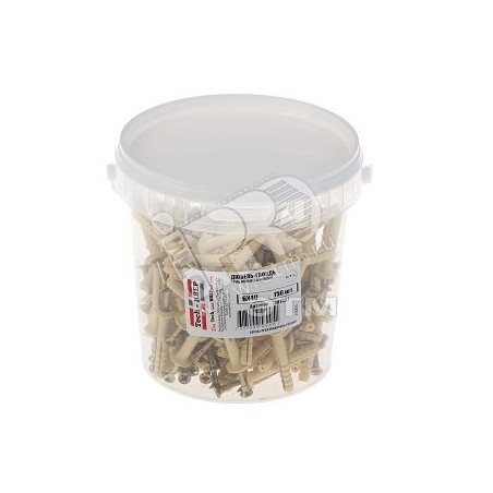 Дюбель-гвоздь 6х40 цилиндрический бортик, нейлон (150шт)