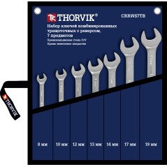 Набор ключей гаечных комбинированных трещоточных с реверсом в сумке, 8-19 мм, 7 предметов