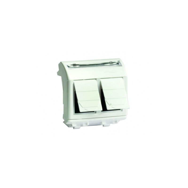 Розетка компьютерная двойная RJ45 категория 6 экран Brava слоновая кость 2 модуля