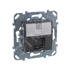UNICA Розетка компьютерная 1xRJ45 в рамку черная
