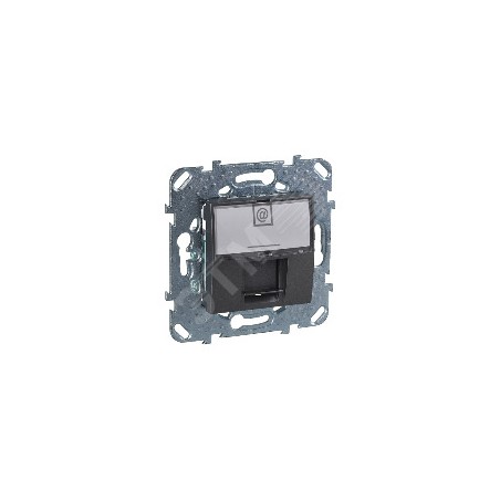 UNICA Розетка компьютерная 1xRJ45 в рамку черная