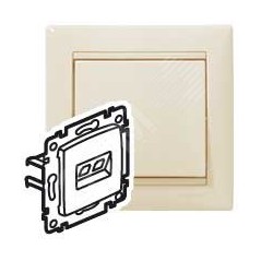 VALENA Розетка компьютерная RJ45х1 в рамку категория 5е слоновая кость