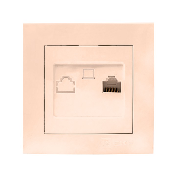 Валенсия розетка компьютерная RJ-45 1-местная кремовая