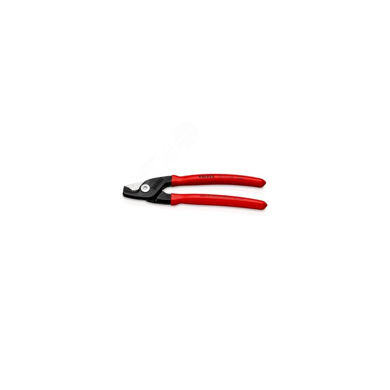 KNIPEX StepCut кабелерез, ступенчатый рез, рез кабель d 15 мм (50 мм2, AWG 1/0), L-160 мм, чёрный, обливные рукоятки, KN-9511160