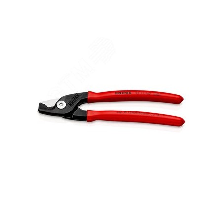 KNIPEX StepCut кабелерез, ступенчатый рез, рез кабель d 15 мм (50 мм2, AWG 1/0), L-160 мм, чёрный, обливные рукоятки, KN-9511160