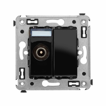 Avanti Розетка TV в стену, проходная, ''Черный квадрат''