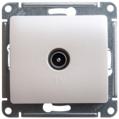 GLOSSA Розетка телевизионная TV проходная 4DB перламутр в рамку