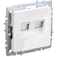 BRITE Розетка компьютерная двойная кат.5E RJ45 РК10-2-БрБ белый