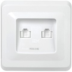 РК10-2-ВБ Розетка 2-ая комп. RJ45 Cat5e ВЕГА белый