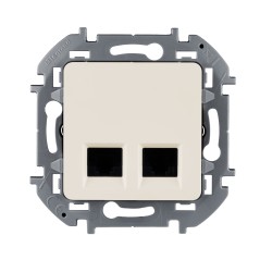 INSPIRIA розетка двойная RJ 45 категория 5e UTP слоновая кость