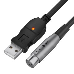 Кабель микрофонный USB на XLR, 3 м., черный, GCR-53044