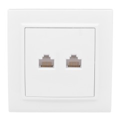 Розетка RJ-45 2-местная СП Минск белая