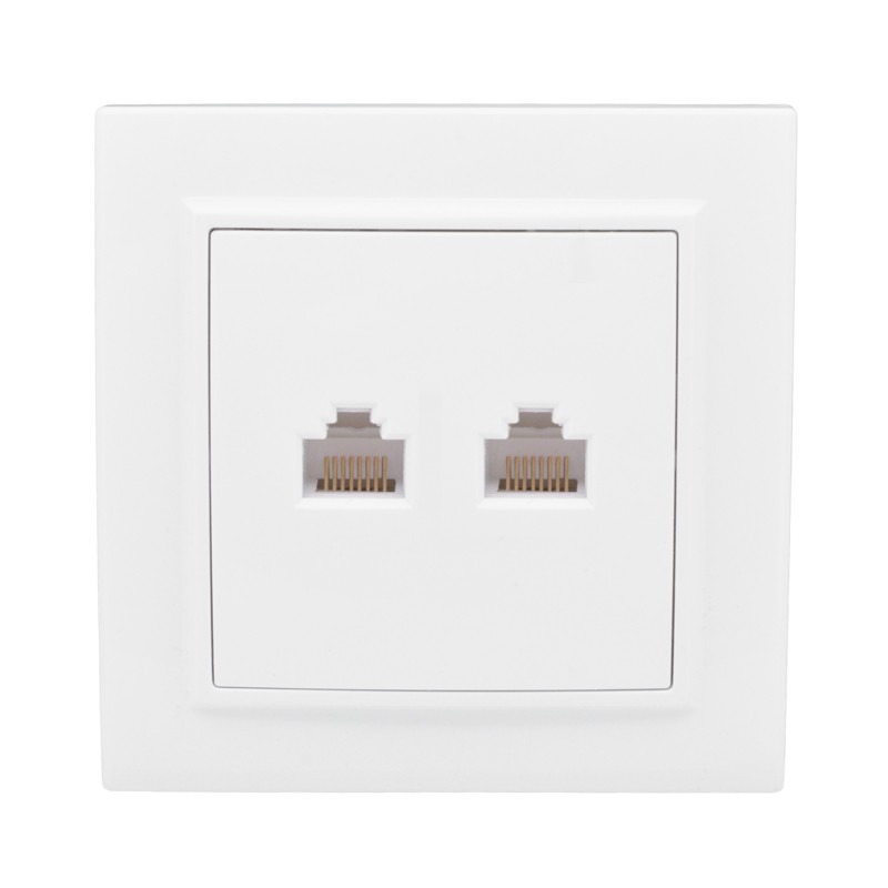 Розетка RJ-45 2-местная СП Минск белая